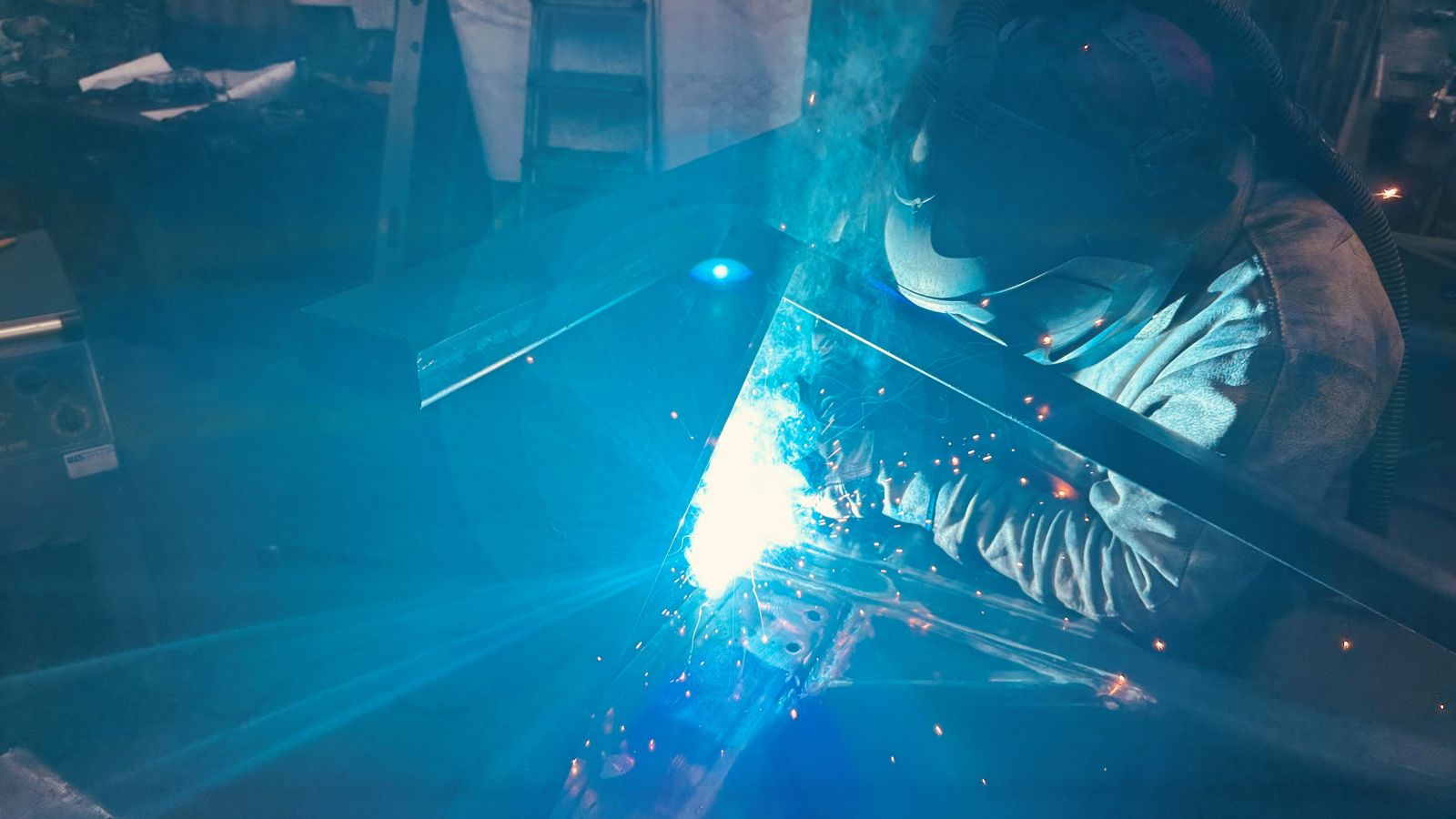 Es ist schwierig den Schweissherd perfekt auf das Bild zu bekommen